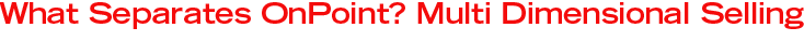 OnPoint Multi Dimensional Selling � Fully Integrated Multi-media Advertising Campaigns
